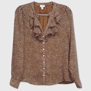 J. Crew Skirt & Blouse / Top - Womens‎ Size Medium Rust / White - #46360-A7